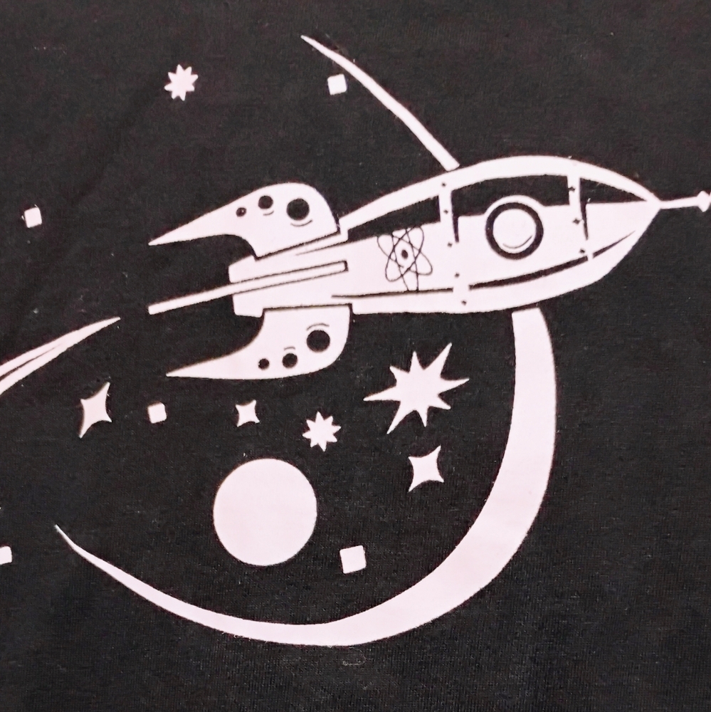 Nick Graham Men's T-Shirt Medium Black Alien Space Explorer Collection UFO